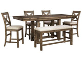 Moriville 6-Piece Counter Height Dining Room Set - Ornate Home
