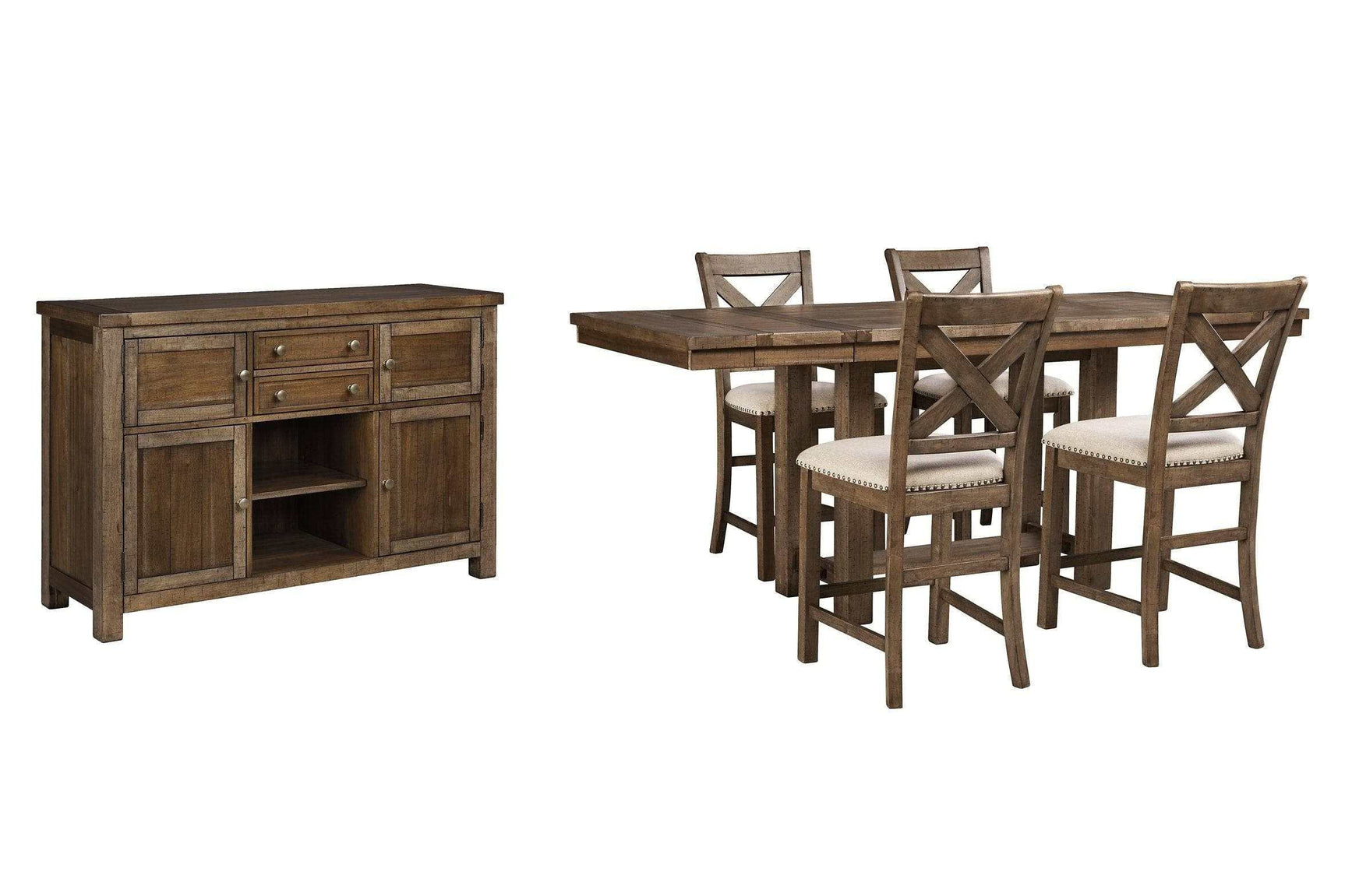 Moriville 6-Piece Counter Height Dining Room Set - Ornate Home