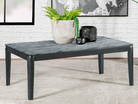 Mozzi Faux Grey Marble / Black Coffee Table - Ornate Home
