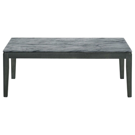 Mozzi Faux Grey Marble / Black Coffee Table - Ornate Home