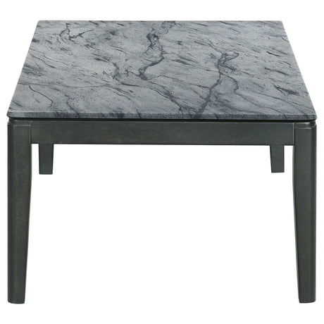 Mozzi Faux Grey Marble / Black Coffee Table - Ornate Home