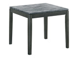 Mozzi Faux Grey Marble / Black End Table - Ornate Home
