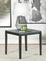 Mozzi Faux Grey Marble / Black End Table - Ornate Home