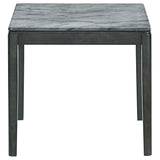 Mozzi Faux Grey Marble / Black End Table - Ornate Home