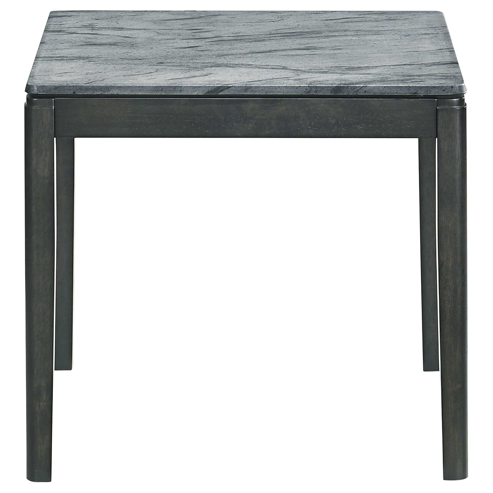 Mozzi Faux Grey Marble / Black End Table - Ornate Home