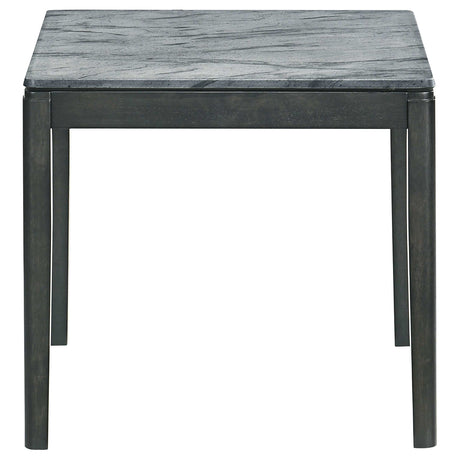 Mozzi Faux Grey Marble / Black End Table - Ornate Home