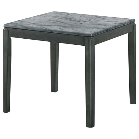 Mozzi Faux Grey Marble / Black End Table - Ornate Home
