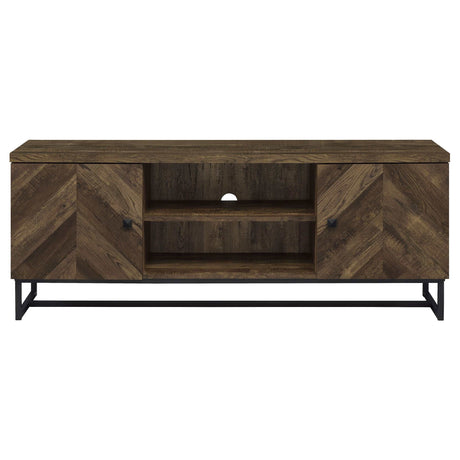 Myles Rustic Oak Herringbone 6 " Tv Stand - Ornate Home