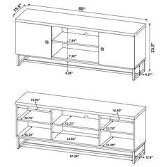 Myles Rustic Oak Herringbone 6 " Tv Stand - Ornate Home