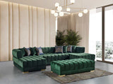 Ariana Green Velvet Double Chaise "U" Shape Sectional Sofa - Ornate Home