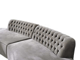 Ella Gray Velvet Curved Sectional - Ornate Home