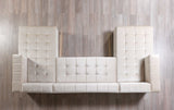 Elisha Ivory Velvet Double Chaise Sectional - Ornate Home