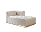 Elisha Ivory Velvet Double Chaise Sectional - Ornate Home