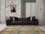 Michelle Black Velvet Curved Sectional - Ornate Home