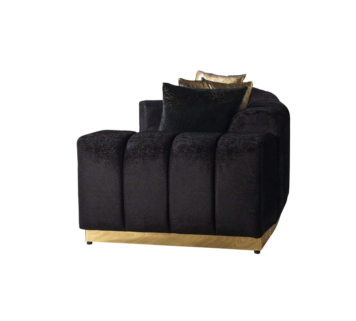 Michelle Black Velvet Curved Sectional - Ornate Home