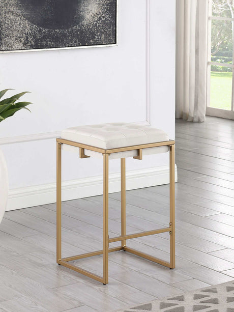 Nadia Beige / Gold Counter Stool - Ornate Home