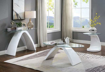 Nahara White Sofa Table - Ornate Home