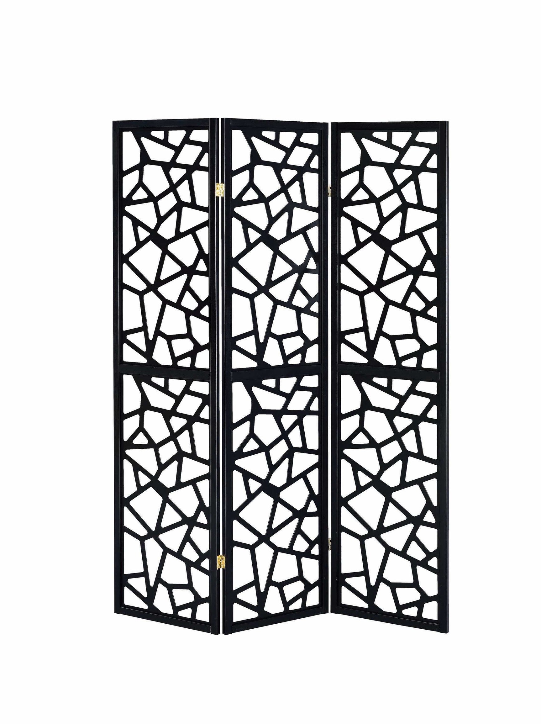 Nailan Black 3pc Panel Screen - Ornate Home