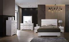 Naima II White Eastern King Bed - Ornate Home