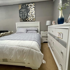 Naima White 4pc Queen Bedroom Set - Ornate Home
