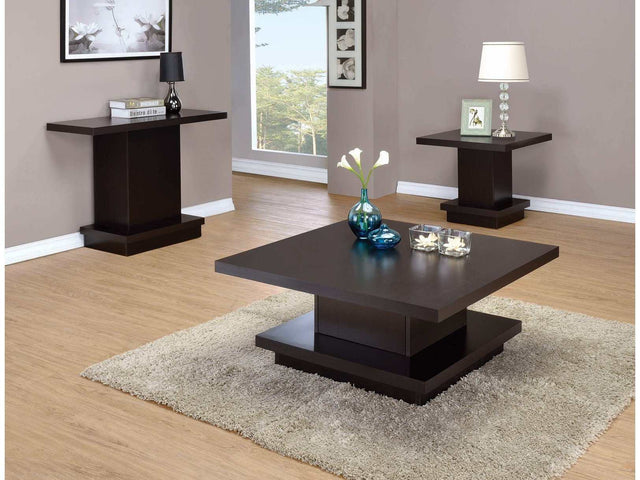 Nakita Cappuccino Pedestal Sofa Table - Ornate Home