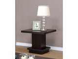 Nakita Cappuccino Pedestal Square End Table - Ornate Home