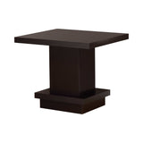 Nakita Cappuccino Pedestal Square End Table - Ornate Home