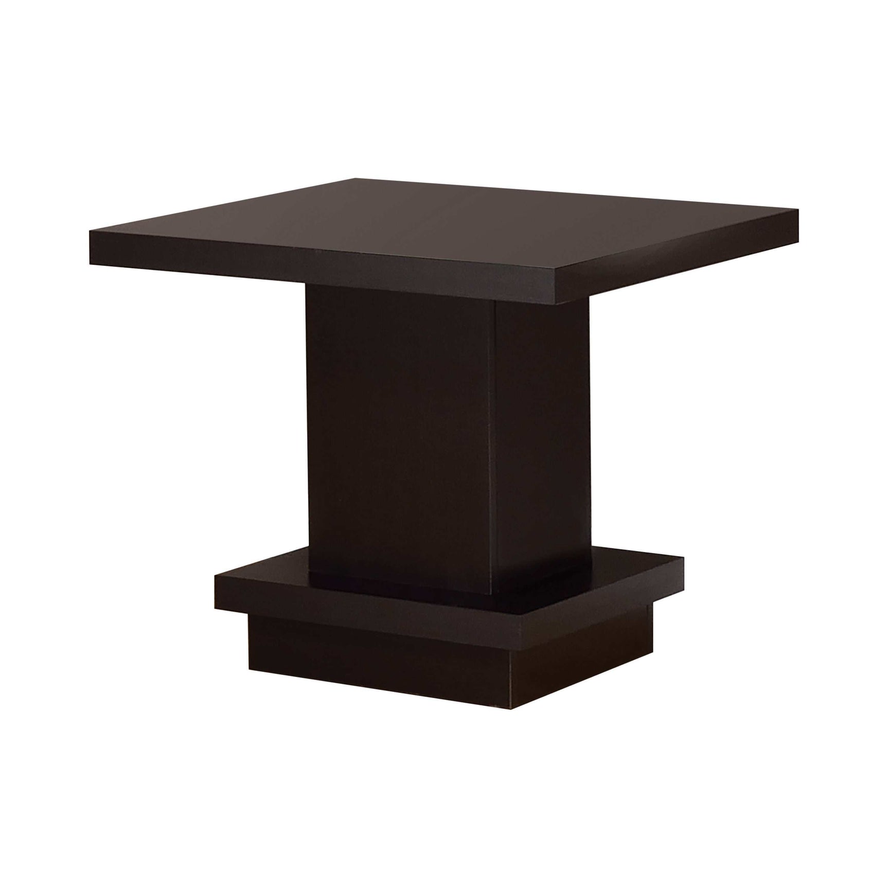 Nakita Cappuccino Pedestal Square End Table - Ornate Home