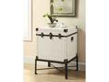 Nancy White Accent Cabinet w/ Nailhead Trim - Ornate Home