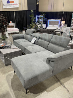 Napanee Dark Gray L Shape Sectional Sofa - Ornate Home
