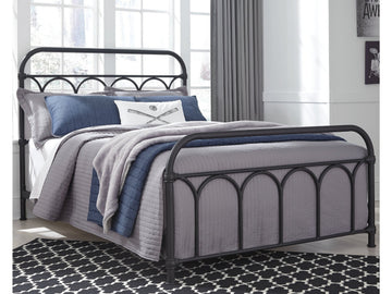 Nashburg Black Full Metal Bed - Ornate Home