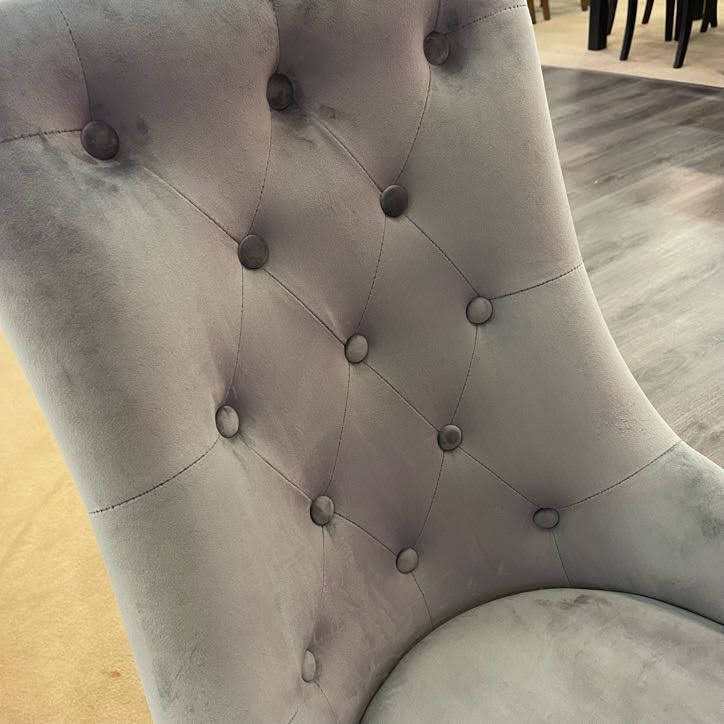 Nasir Gray Faux Marble & Mirrored Silver 7pc Dining Room Set - Ornate Home