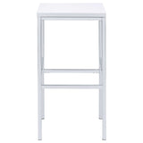 Natividad White High Gloss / Chrome 5 Pc Bar Set - Ornate Home