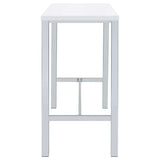 Natividad White High Gloss / Chrome 5 Pc Bar Set - Ornate Home