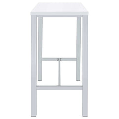 Natividad White High Gloss / Chrome 5 Pc Bar Set - Ornate Home