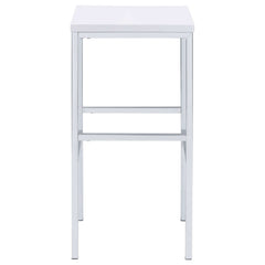 Natividad White High Gloss / Chrome 5 Pc Bar Set - Ornate Home