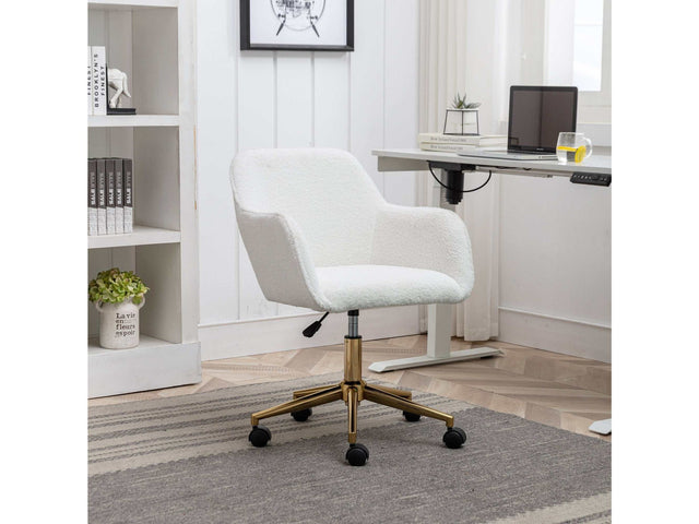 Naval Modern Teddy  Adjustable Height 360 Revolving  Wheel ,White - Ornate Home