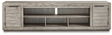 Naydell Gray 92" XL TV Stand w/ Fireplace Option - Ornate Home