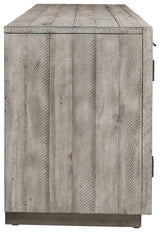 Naydell Gray 92" XL TV Stand w/ Fireplace Option - Ornate Home