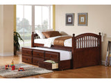 Nemo Chestnut Twin Captain’s Bed w/ Trundle And Drawers - Ornate Home