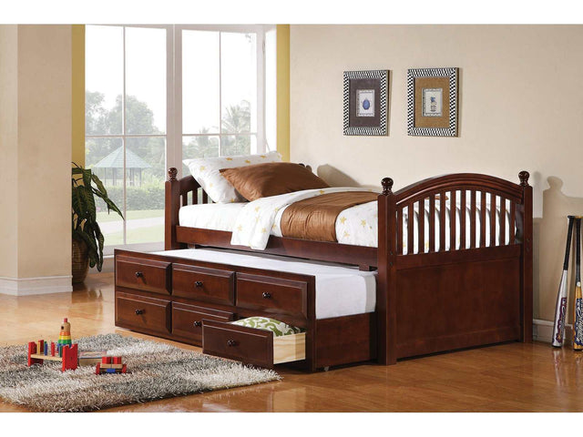 Nemo Chestnut Twin Captain’s Bed w/ Trundle And Drawers - Ornate Home
