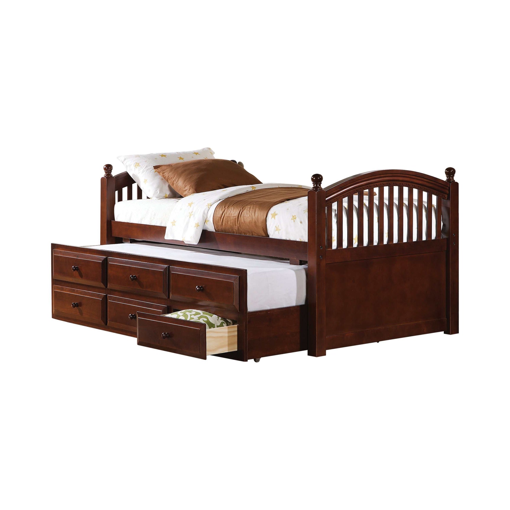 Nemo Chestnut Twin Captain’s Bed w/ Trundle And Drawers - Ornate Home