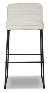 Nerison Linen & Black Bar Height Bar Stool (Set of 2) - Ornate Home