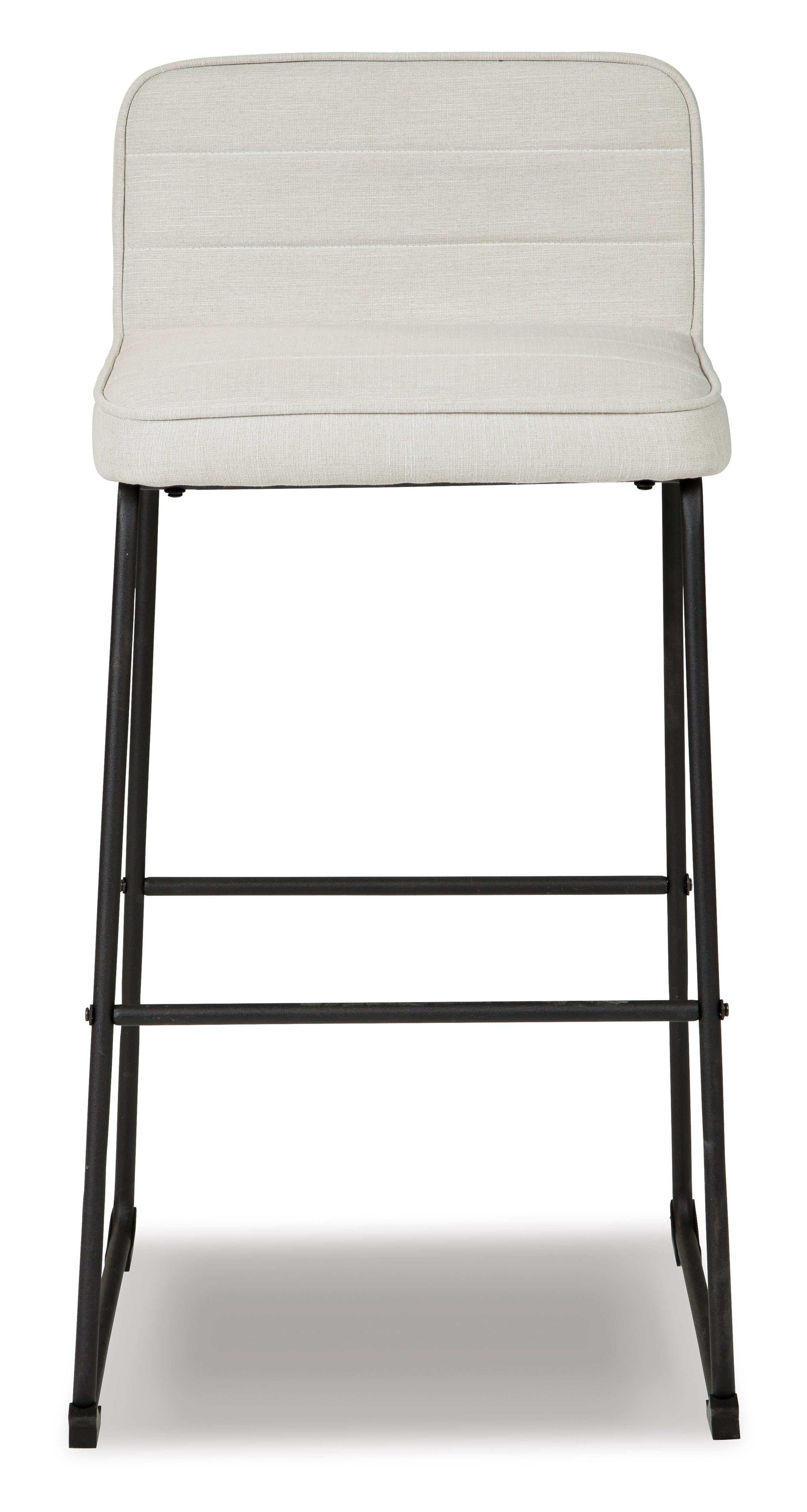 Nerison Linen & Black Bar Height Bar Stool (Set of 2) - Ornate Home