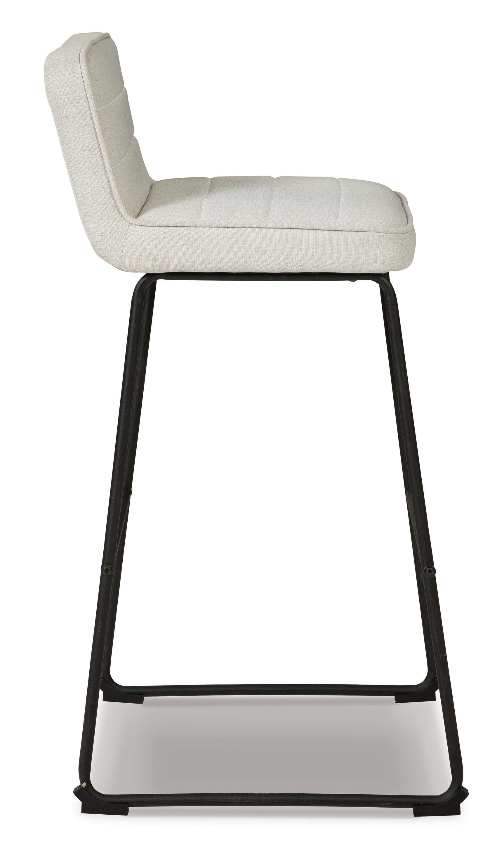 Nerison Linen & Black Bar Height Bar Stool (Set of 2) - Ornate Home