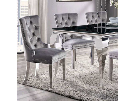 Neuveville Black/Chrome Dining Table - Ornate Home