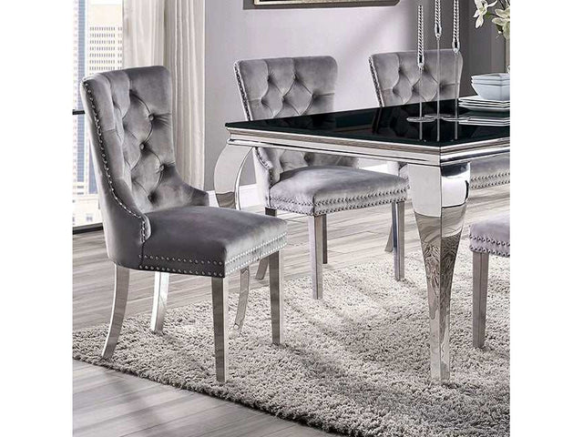 Neuveville Black/Chrome Dining Table - Ornate Home