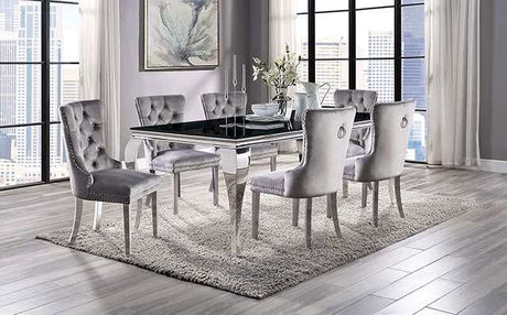 Neuveville Black/Chrome Dining Table - Ornate Home