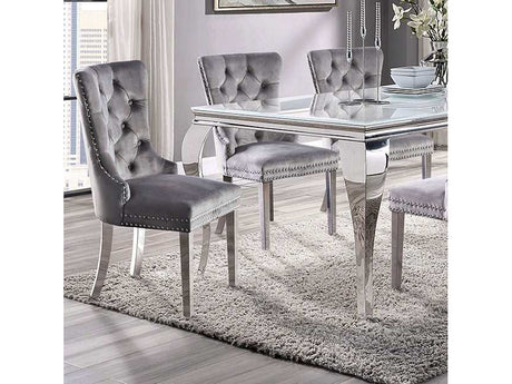 Neuveville White/Chrome Dining Table - Ornate Home