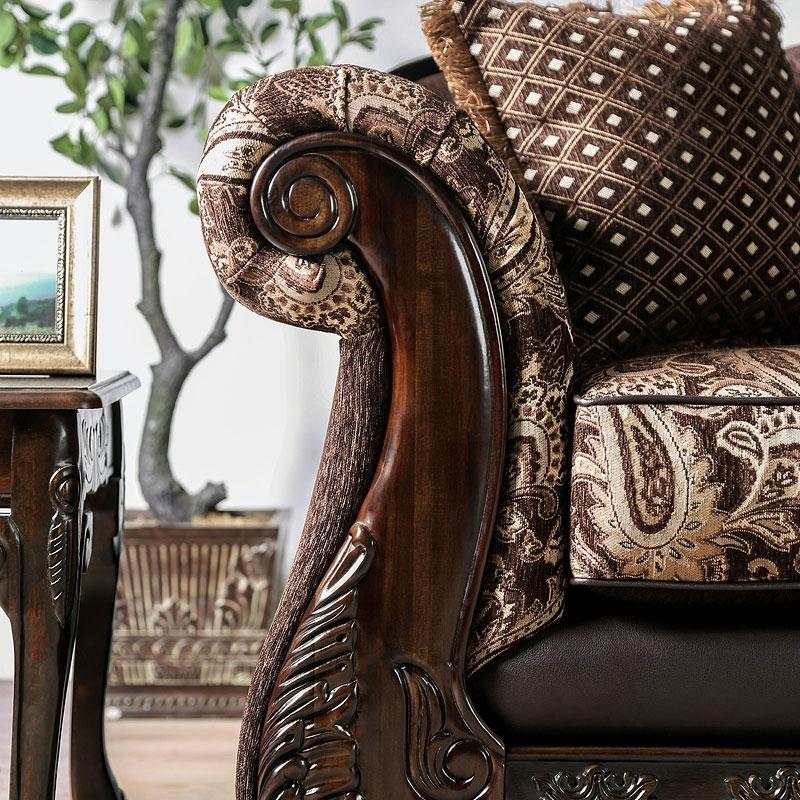 Newdale Brown & Gold Sofa - Ornate Home
